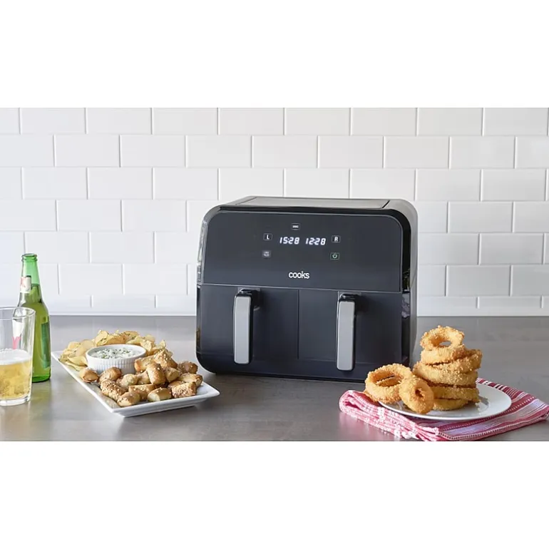 Cooks Dual-Basket Air Fryer 8 Quart Touchscreen