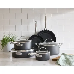 Cooks Hard Anodized Titanium Ceramic 10-pc. Cookware Set