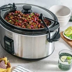 Cooks 5-Quart Programmable Latch and Travel Slow Cooker