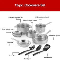 Cooks Stainless Steel 13-pc. Cookware Set