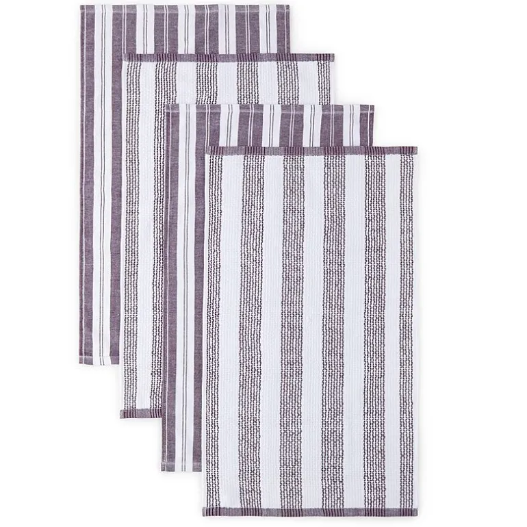 Cooks Striped Dual Purpose 4-Pc. Kitchen Towel Set