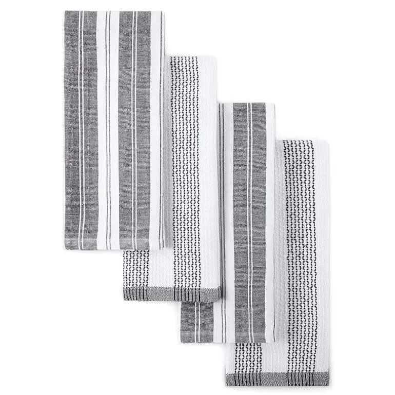 Cooks Striped Dual Purpose 4-Pc. Kitchen Towel Set