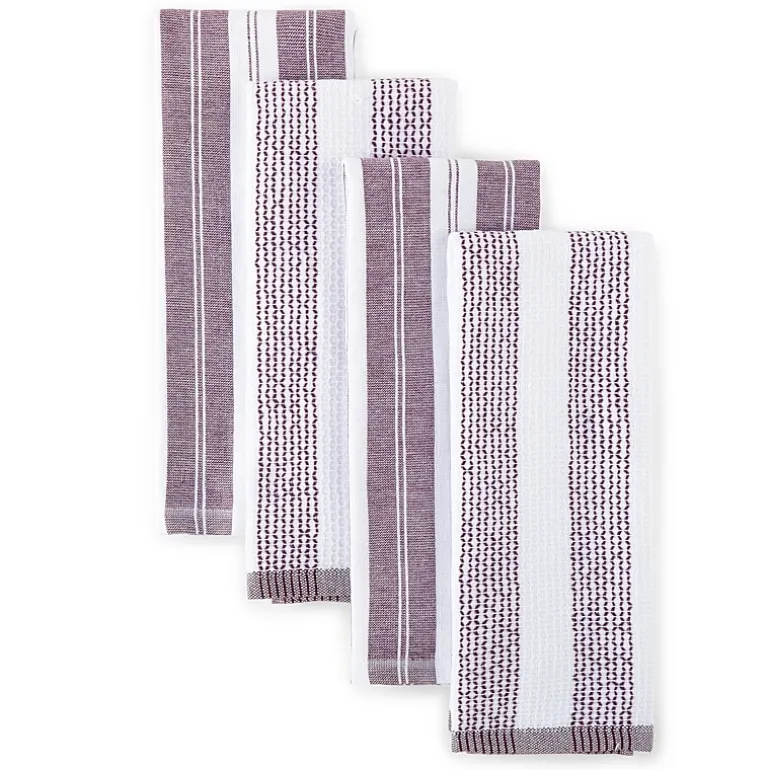 Cooks Striped Dual Purpose 4-Pc. Kitchen Towel Set