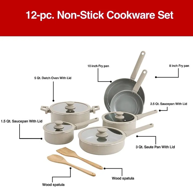 Cooks Wave Ceramic 12-pc. Non-Stick Cookware Set