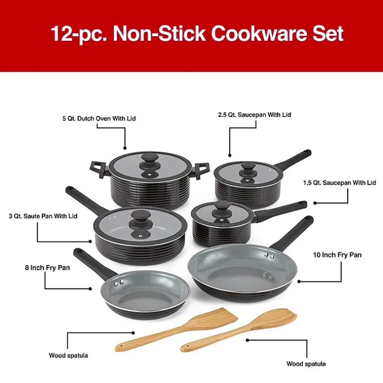 Cooks Wave Ceramic 12-pc. Non-Stick Cookware Set