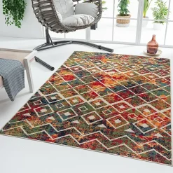 Corazon Multicolor Eclectic Indoor Outdoor Rectangular Area Rug