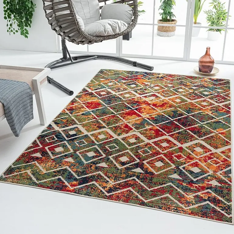 Corazon Multicolor Eclectic Indoor Outdoor Rectangular Area Rug