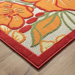 Corazon Tropical Hibiscus Indoor Outdoor Rectangular Area Rug