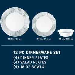 Corelle Salt Wash 12-pc. Glass Dinnerware Set