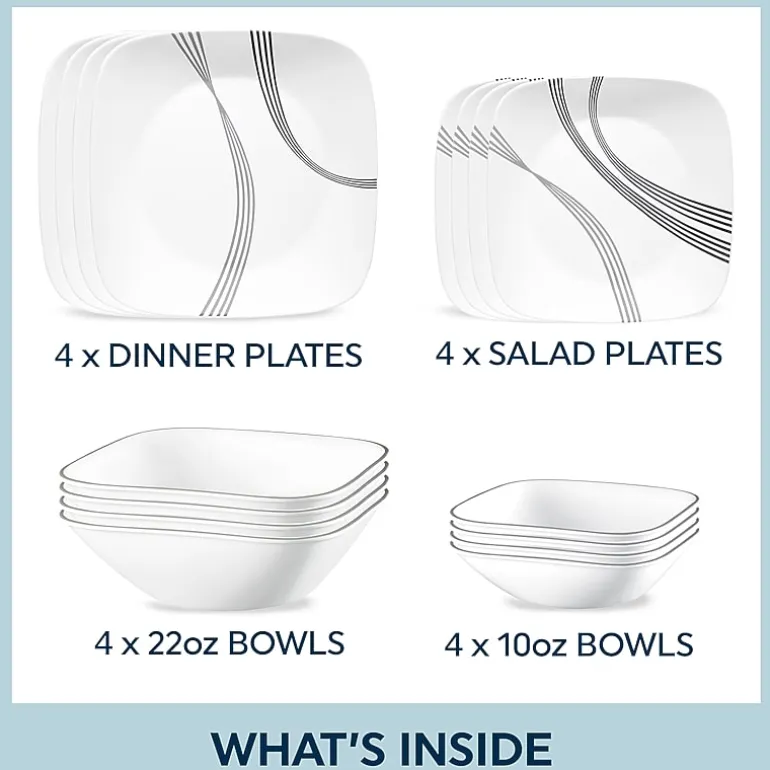 Corelle Urban Arc 16-pc. Glass Dinnerware Set