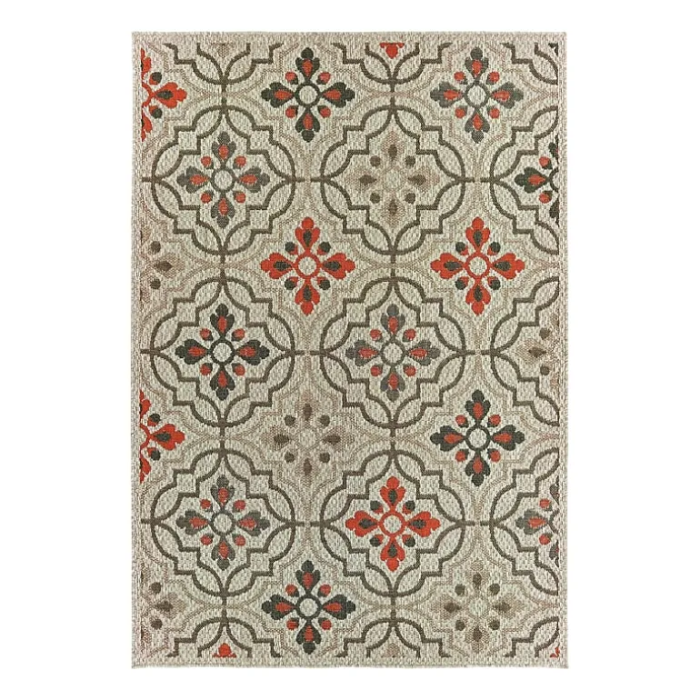 Covington Home Long Island Floral Lattice 39" X 60" Indoor Outdoor Rectangular Accent Rug