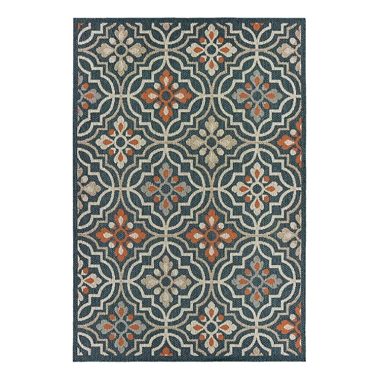 Covington Home Long Island Floral Lattice 39" X 60" Indoor Outdoor Rectangular Accent Rug