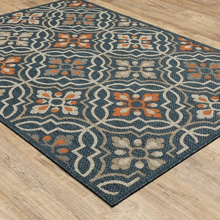 Covington Home Long Island Floral Lattice 39" X 60" Indoor Outdoor Rectangular Accent Rug