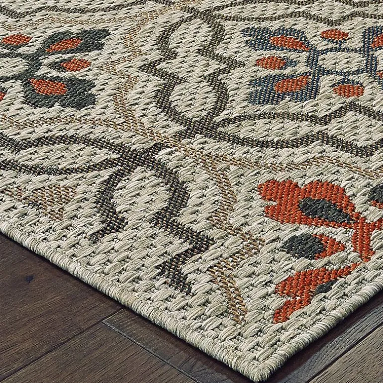 Covington Home Long Island Floral Lattice 39" X 60" Indoor Outdoor Rectangular Accent Rug
