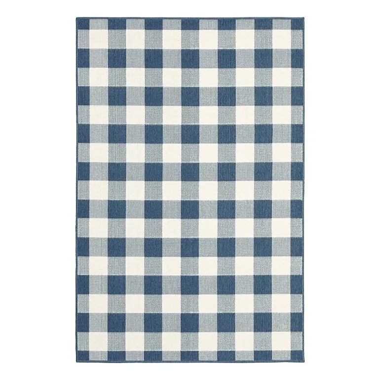 Covington Home Martinique Gingham Plaid Indoor Outdoor Rectangular Accent Rug