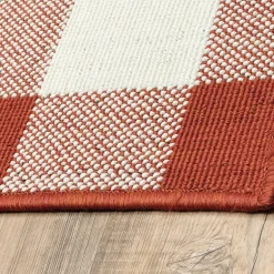 Covington Home Martinique Gingham Plaid Indoor Outdoor Rectangular Accent Rug