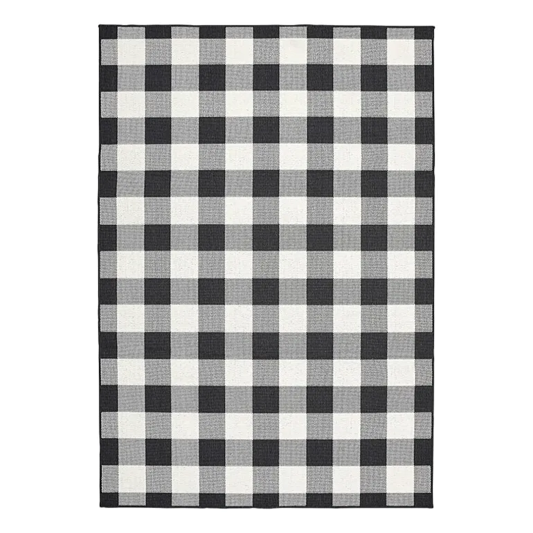 Covington Home Martinique Gingham Plaid Indoor Outdoor Rectangular Accent Rug