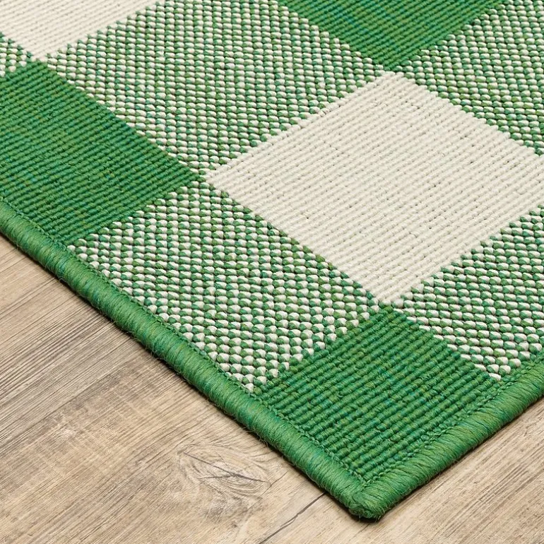 Covington Home Martinique Gingham Plaid Indoor Outdoor Rectangular Accent Rug