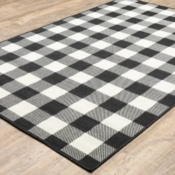 Covington Home Martinique Gingham Plaid Indoor Outdoor Rectangular Accent Rug