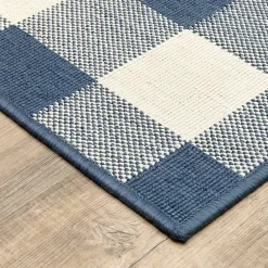 Covington Home Martinique Gingham Plaid Indoor Outdoor Rectangular Accent Rug