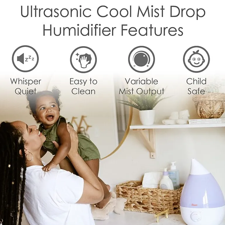 Crane Drop 1 Gallon Ultrasonic Cool Mist Humidifier - White