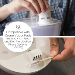 Crane Droplet 0.5 Gallon Ultrasonic Cool Mist Humidifier - White