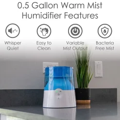 Crane 0.5 Gallon Warm Mist Humidifier