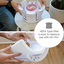 Crane HEPA Air Purifier , 300 Sq Ft. Coverage, Compact