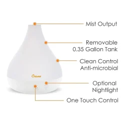 Crane 2-In-1 Personal 0.35 Gallon Ultrasonic Cool Mist Humidifier & Aroma Diffuser