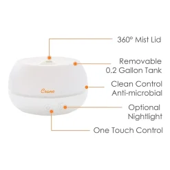 Crane 2-In-1 Personal 0.2 Gallon Ultrasonic Cool Mist Humidifier & Aroma Diffuser