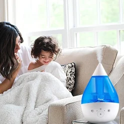 Crane 4-In-1 Top Fill 1 Gallon Cool Mist Humidifier with Sound Machine - Blue/White