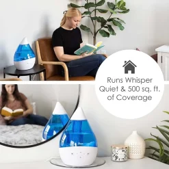 Crane 4-In-1 Top Fill 1 Gallon Cool Mist Humidifier with Sound Machine - Blue/White