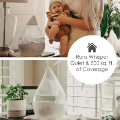 Crane 4-In-1 Top Fill 1 Gallon Cool Mist Humidifier with Sound Machine - Clear/White
