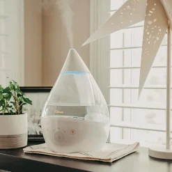 Crane 4-In-1 Top Fill 1 Gallon Cool Mist Humidifier with Sound Machine - Clear/White