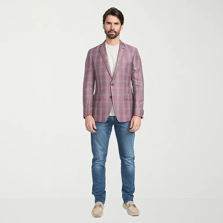 CRICKETEER™ Mens Plaid Stretch Fabric Regular Fit Sport Coat