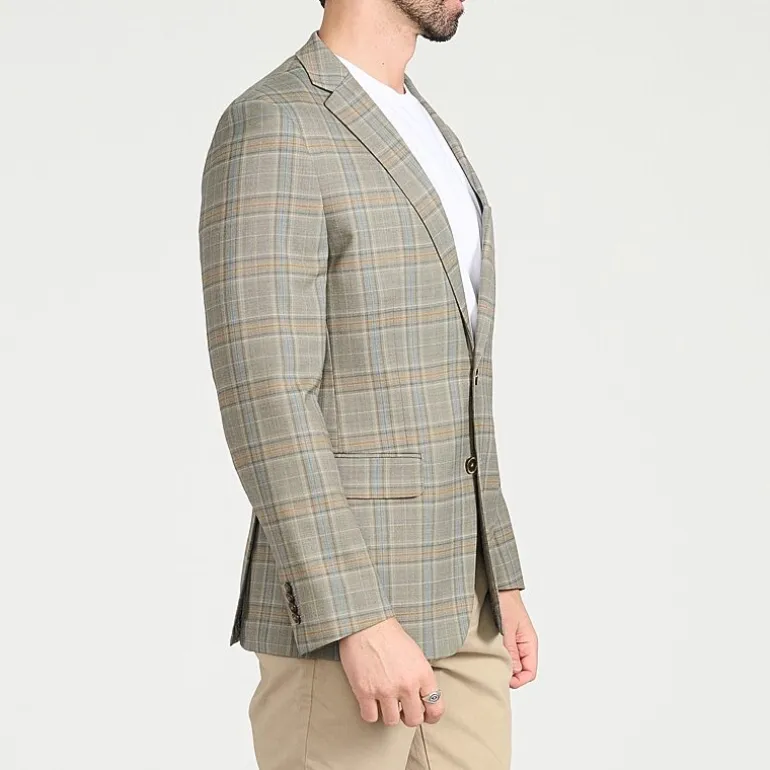 CRICKETEER™ Mens Plaid Stretch Fabric Regular Fit Sport Coat