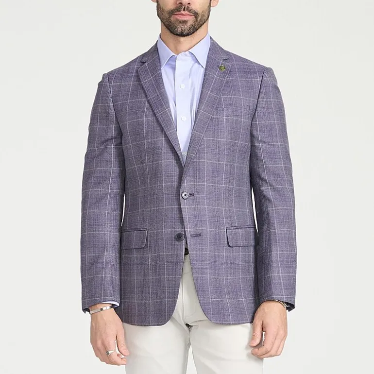 CRICKETEER™ Mens Plaid Stretch Fabric Regular Fit Sport Coat