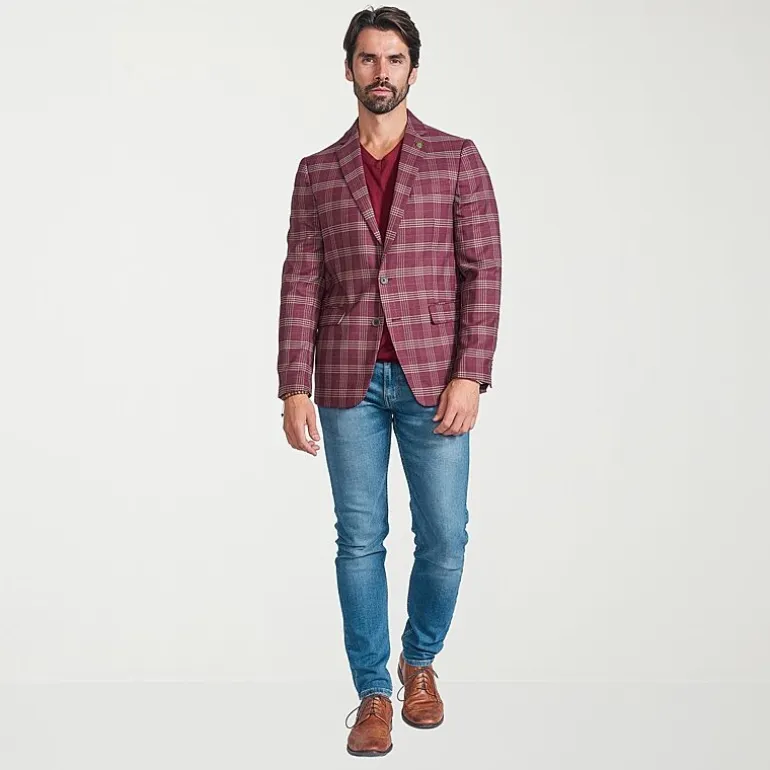 CRICKETEER™ Mens Plaid Stretch Fabric Regular Fit Sport Coat