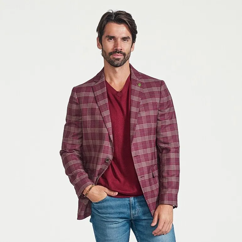 CRICKETEER™ Mens Plaid Stretch Fabric Regular Fit Sport Coat
