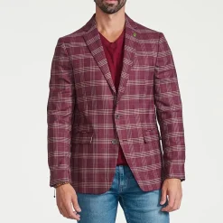 CRICKETEER™ Mens Plaid Stretch Fabric Regular Fit Sport Coat
