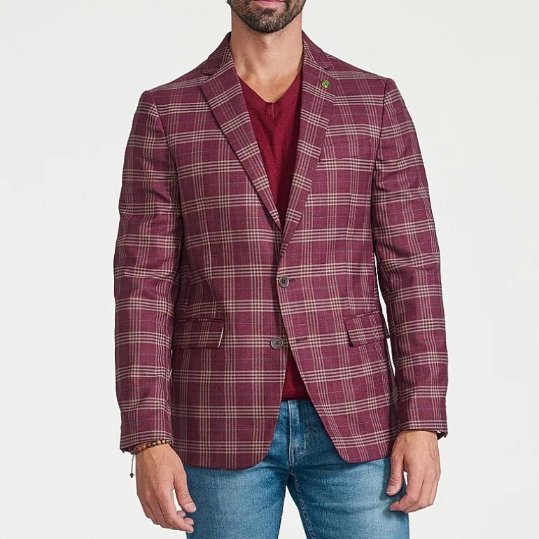 CRICKETEER™ Mens Plaid Stretch Fabric Regular Fit Sport Coat