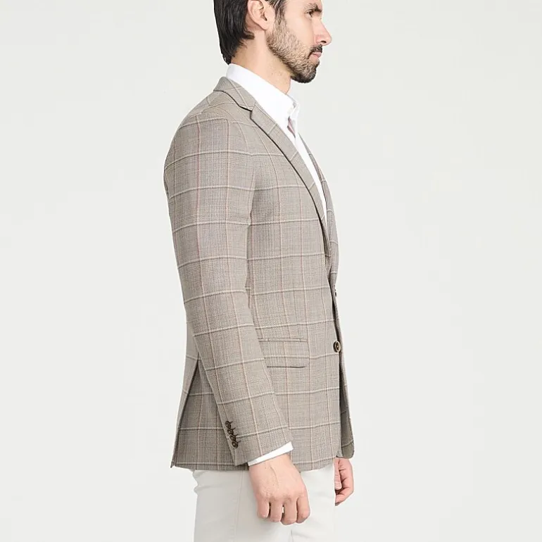 CRICKETEER™ Mens Windowpane Stretch Fabric Regular Fit Sport Coat