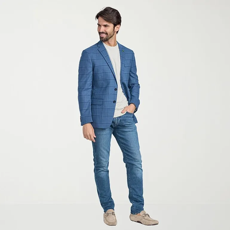 CRICKETEER™ Mens Windowpane Stretch Fabric Regular Fit Sport Coat