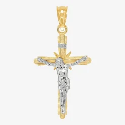Crucifix Unisex Adult 14K Gold Cross Pendant