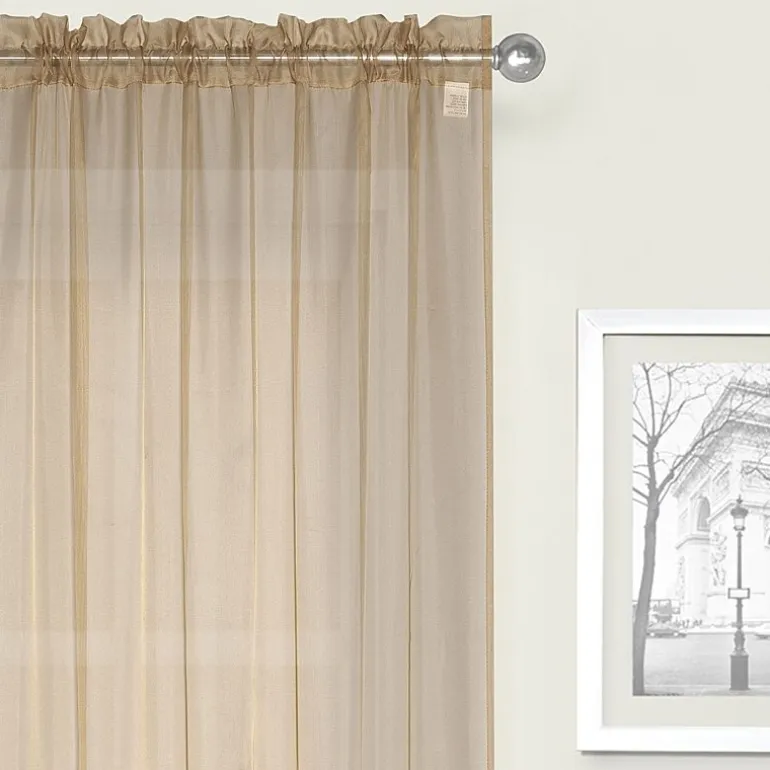 Crystal Sheer Rod Pocket Sheer Set of 2 Curtain Panel