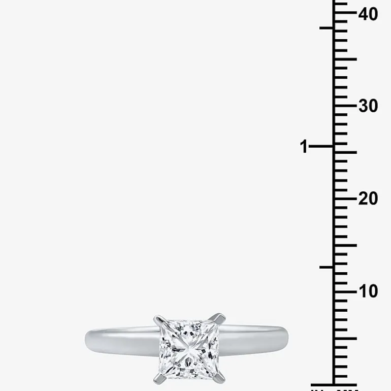1 CT. Lab-Grown (G-H / SI1-SI2) Diamond Princess-cut Solitaire Engagement Ring in 10K Gold