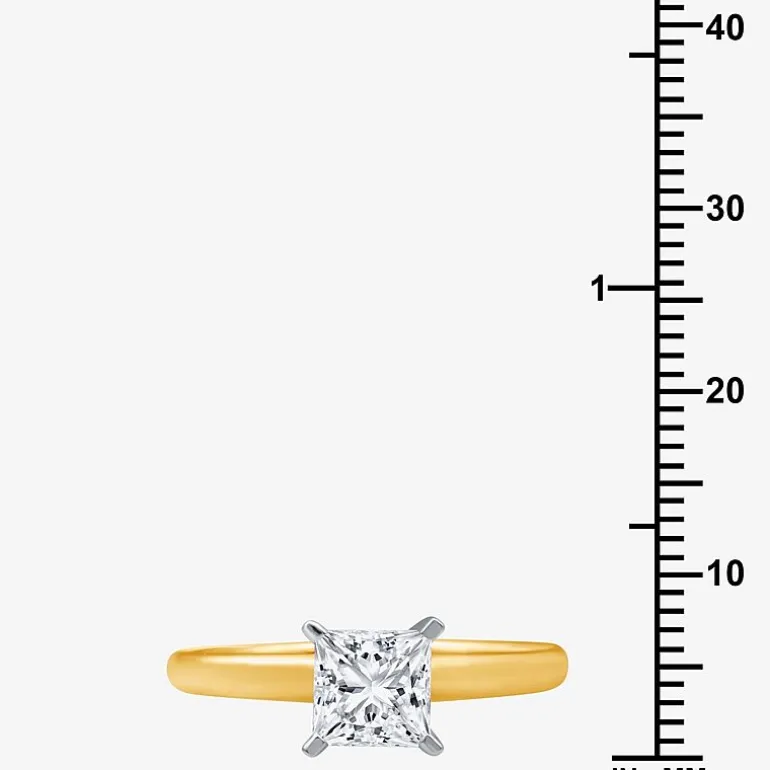 1 CT. Lab-Grown (G-H / SI1-SI2) Diamond Princess-cut Solitaire Engagement Ring in 10K Gold