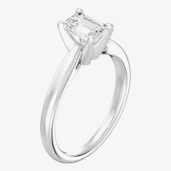 1 CT. Lab-Grown (G / SI2) Diamond Emerald-Cut Solitaire Engagement Ring in 10K or 14K Gold