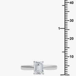 1 CT. Lab-Grown (G / SI2) Diamond Emerald-Cut Solitaire Engagement Ring in 10K or 14K Gold