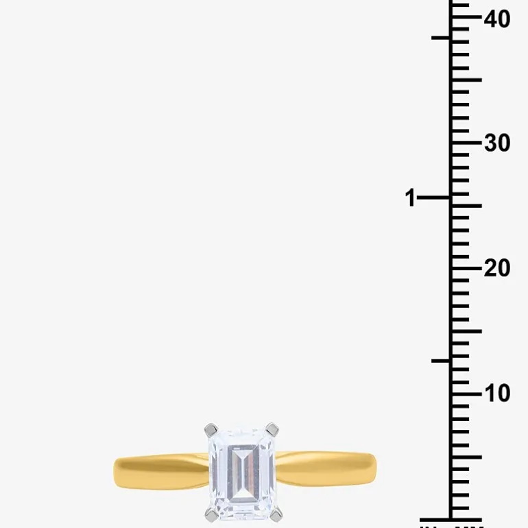1 CT. Lab-Grown (G / SI2) Diamond Emerald-Cut Solitaire Engagement Ring in 10K or 14K Gold